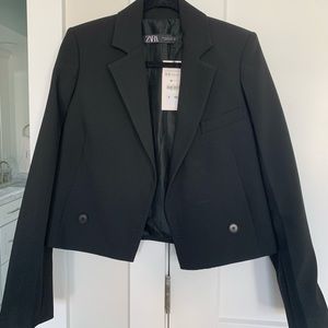 Zara Crop Black Blazer Size XS